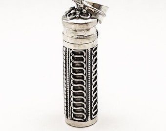 33mm medium Bali Sterling Silver Wish Locket Prayer Box Keep Sake Pendant Chain Necklace PR49