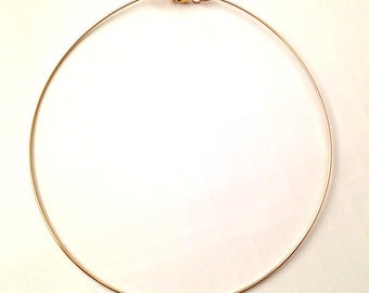 14k yellow gold filled wire Choker hoop necklace with 14 gauge , 16 gauge or 18 gauge round wire - NO RETURN on this item
