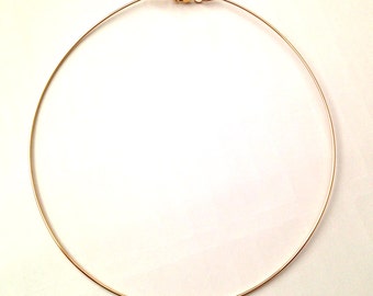 14k geel goud gevulde draad Choker hoepel ketting met 14 gauge, 16 gauge of 18 gauge ronde draad - GEEN RETOUR op dit item