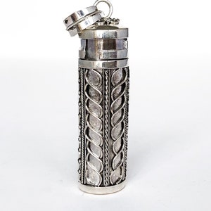 38mm Bali Sterling Silver Wish Locket Prayer Box Keep Sake Pendant Chain Necklace PR68