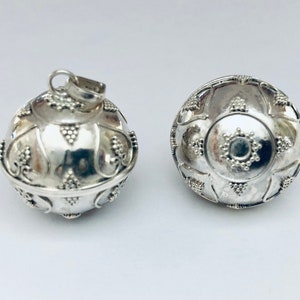 20mm Sterling silver pregnancy bola hearts harmony ball musical jingle chime angel caller guardian bell 16&quot; - 36&quot; necklace (75)
