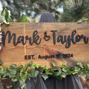 Wedding Sign, Personal Wedding Gift, Personalized Wedding Sign, Wedding Welcome Sign, Sign for Reception Entrance, Bridal Shower Gift