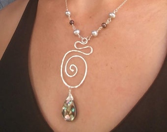 Mermaid Abalone Necklace - Availabe in Gold or Copper Too