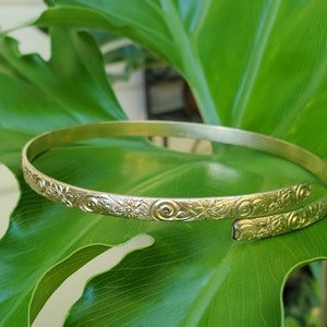 Hawaiian Heirloom Upper Arm Cuff ~ 14k Gold Filled & Sterling Silver