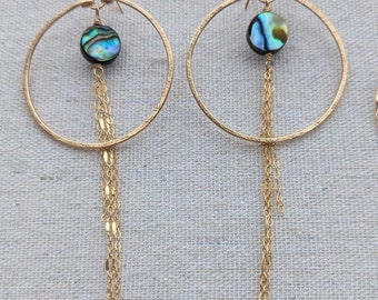 Sexy Abalone Chain Hoop Earrings