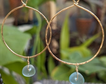 Sea Glass hoop earrings