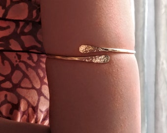 Minimalist Gold Armlet | Custom Upper Arm Cuff | Adjustable Boho Jewelry | Made in Hawaii