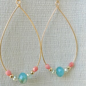 Tropical Hoops - 14k Gold Filled or Sterling Silver ~ Customize Bead Options