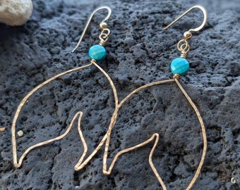 Mermaid Tail, Whale Tail Earrings