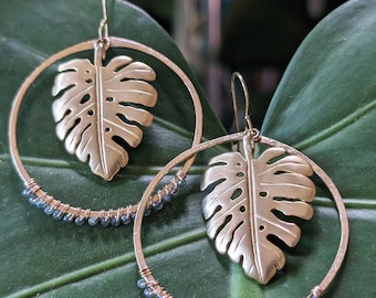 Monstera Hoop Earrings - Limited Edition