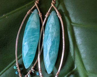 Aqua Rain - Amazonite Earrings