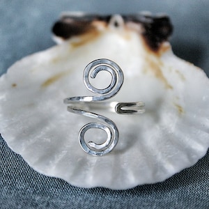 Sterling Silver Hammered Grecian Style adjustable Toe Ring - also available in 14k Gold Filled or Copper