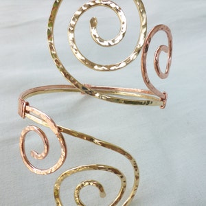 Grecian Double Swirl Upper Arm Cuff - Hammered Upper Arm Band - Armlet - A great NEW YEARS Accessory