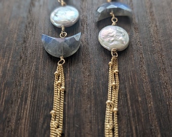 Lunar Eclipse Earrings ~ Celestial Earrings