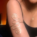 Spiral Arm Cuff Bracelet, Koru Inspired Upper Arm Band, Tribal Jewelry
