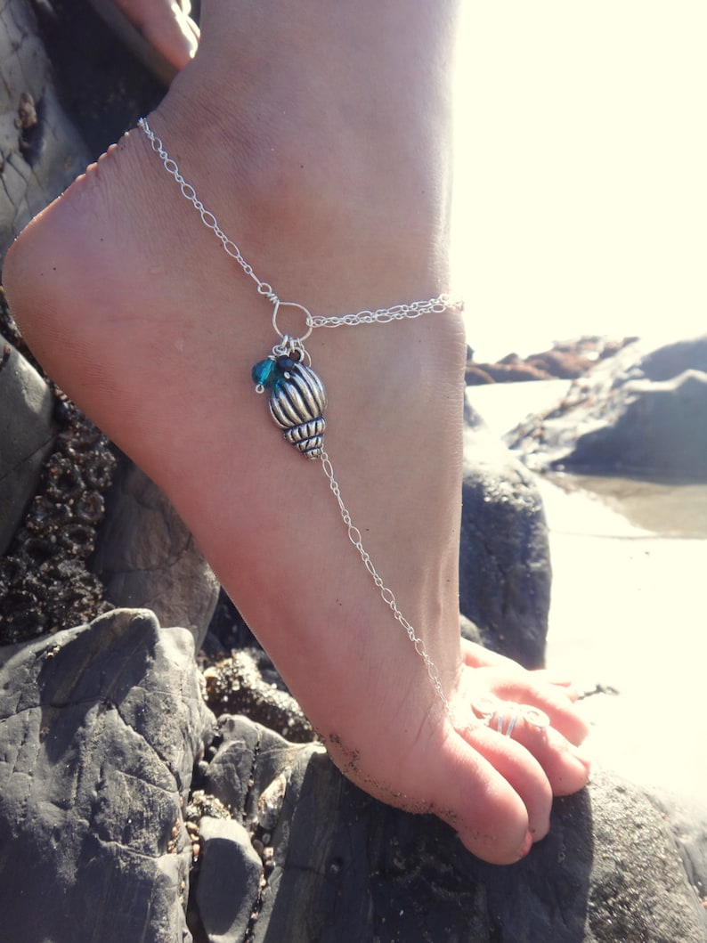 Seashell Anklet Conch Shell Anklet Customizable Available Etsy