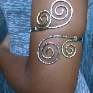 Plus Size Grecian Double Swirl Upper Arm Cuff