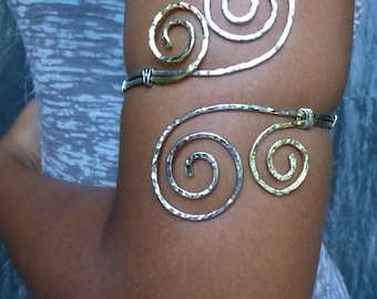 Plus Size Grecian Double Swirl Upper Arm Cuff