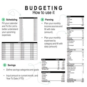 Simple Monthly Budget Excel, Printable Monthly Budget, Expense Tracker, Monthly Budget Spreadsheet, Weekly Budget Template, Paycheck Budget zdjęcie 3