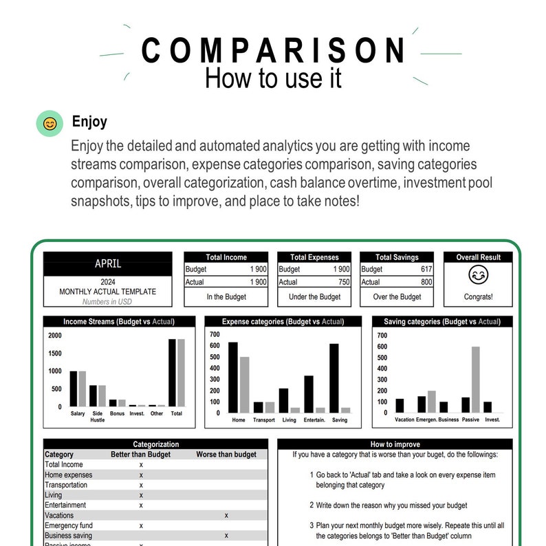 Simple Monthly Budget Excel, Printable Monthly Budget, Expense Tracker, Monthly Budget Spreadsheet, Weekly Budget Template, Paycheck Budget zdjęcie 5