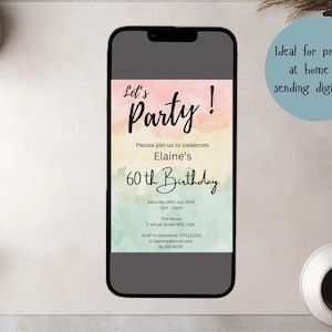 Digital party invitation, digital invite, party , birthday, party