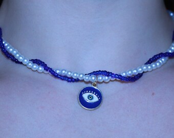 Przeplatany choker Evil Eye