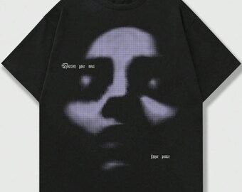 Grunge Punk Unisex Men / Women T-Shirt With Blurred Portrait