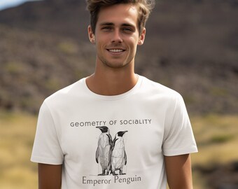 Geometry of Nature 2024 Emperor Penguin - Unisex-Bio-Baumwoll-T-Shirt im Line Art Tier Design