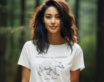 Geometry of Nature 2024 Bear - T-shirt unisexe en coton biologique au design animalier en ligne