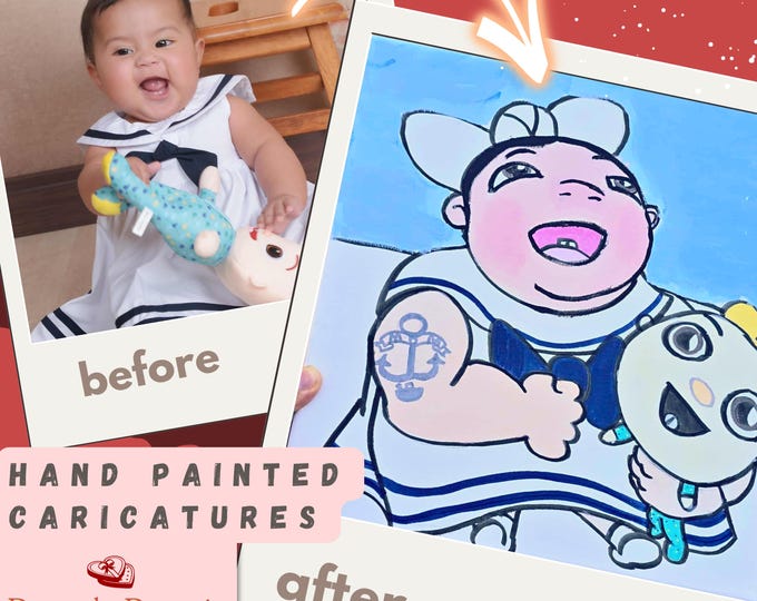Hand-Painted Caricature Portraits - Custom from Your Photo!