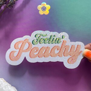 Adhesivo de vinilo holográfico permanente resistente al agua / Adhesivo Feelin’ Peachy / Wellbeing