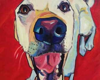 12x12 or 11x14 Oil on Canvas Pet Portrait by Maine Artist Elizabeth Fraser