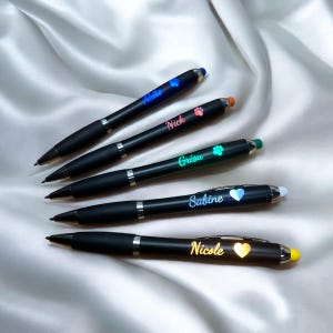 LED Kugelschreiber mit Name Gravur Rot Blau Grün Weiß Orange personalisiert Geschenkidee Büro Stift