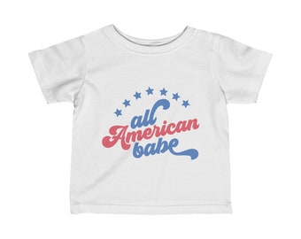 T-shirt All American Babe pour nourrissons de 6 à 24 mois, tenue USA 4 juillet