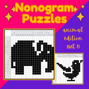 Djur Griddler Nonogram Mysterium Logik Konst Pussel