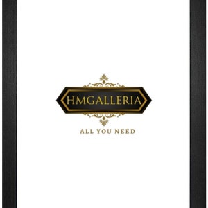 May include: Black picture frame with a gold logo that says "HMGALLERIA ALL YOU NEED".