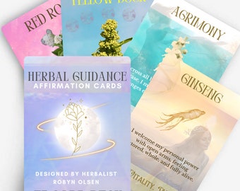 Herbal Cards Guidance Affirmation Card Deck 57 Herb Cards