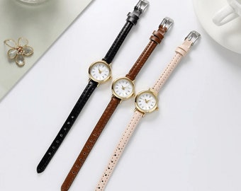 Reloj de pulsera redondo circular pequeño para mujer, regalo para mamá y hermana