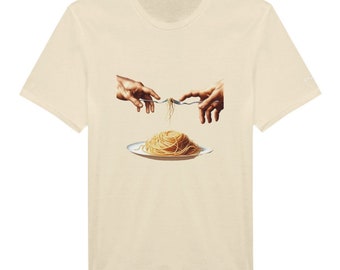 PRICE includes SHIPPING! Unisex Tshirt BEIGE Man and Female Ananth Original Divine Pasta