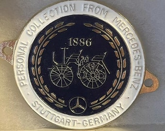 Vintage Mercedes-Benz European Delivery Program Stuttgart Plaque Badge 2.25"