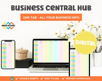 Onboarding Hub, All-in-One Business Dashboard Google Sheet, Google Sheets Business Organizer, Centralized Business Management Tool, Pastel
