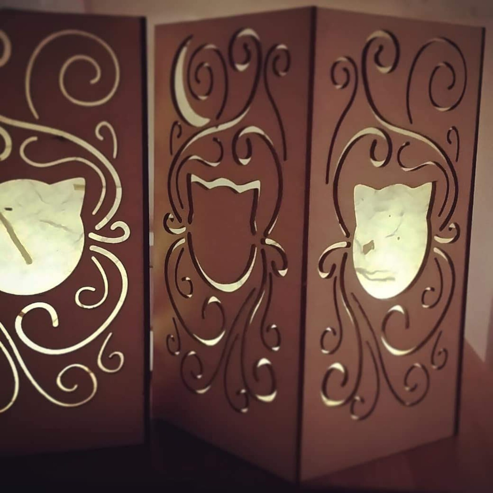 HolzKatzen Laterne Baltische Birke Holz Laser cut Katze | Etsy