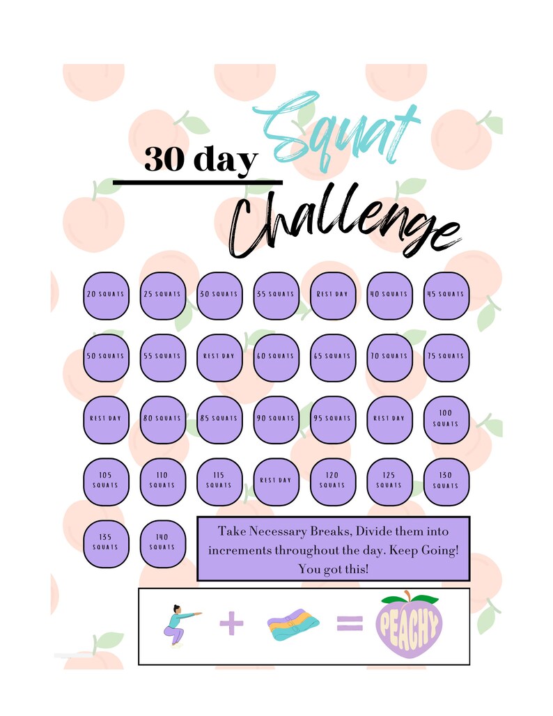 30 Day Challenge, Booty Challenge, Glute Challenge, Squat Challenge ...