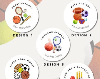 Pegatinas personalizadas de recompensa para profesores de educación física: 35 pegatinas brillantes