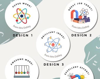 Pegatinas personalizadas de recompensa para profesores de física: 35 pegatinas brillantes
