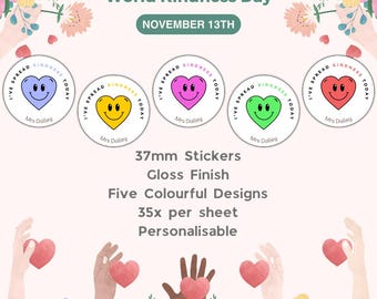Pegatinas personalizadas de recompensa por amabilidad: regalos para el aula, 35 pegatinas brillantes