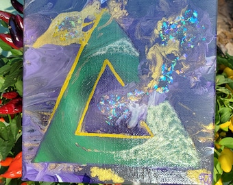 Geometraphysics -- original art, abstract fluid painting, handmade