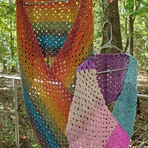 Crochet Wrap Ponchos -- handmade colorful crochet poncho wrap for nonbinary