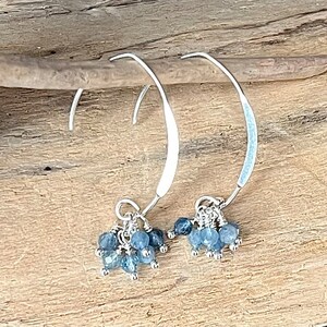 Aquamarine Cluster Sterling Silver Earrings