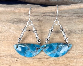 Blue Apatite Sterling Silver Earrings